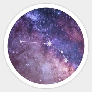 Aries Sign in the Dark Pink Starry Night Sky Sticker